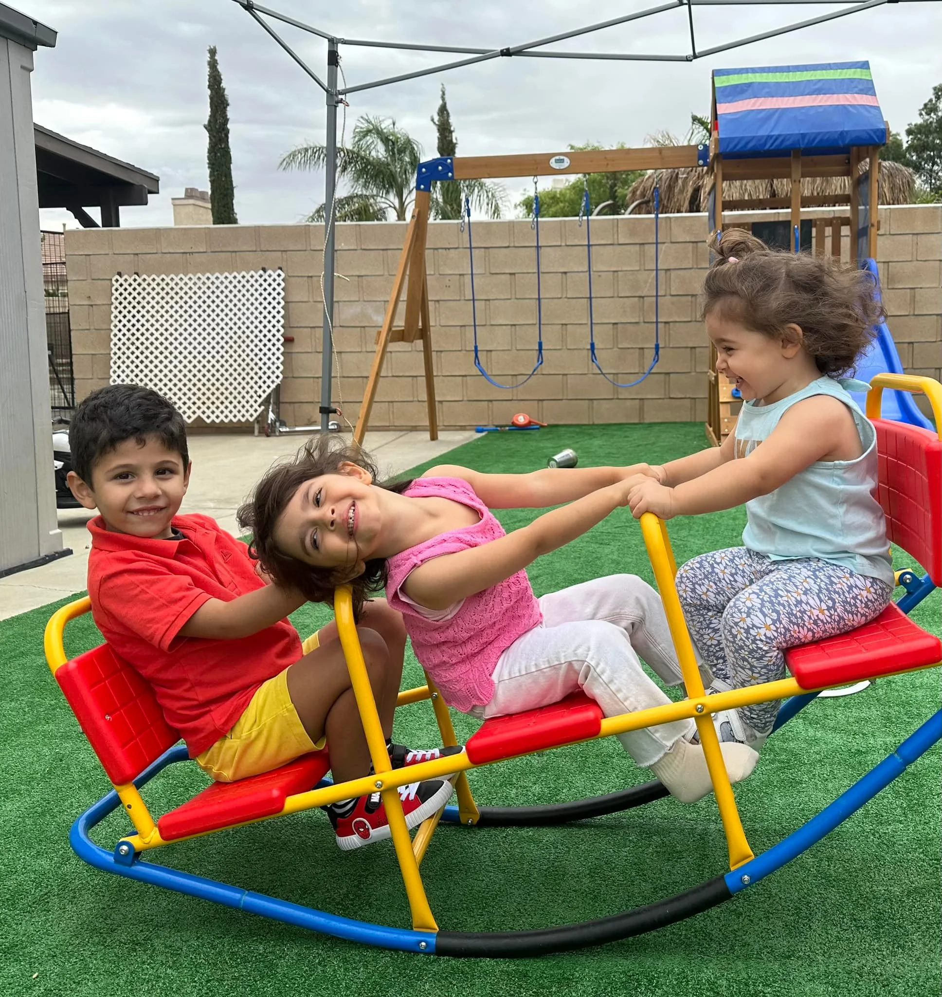 Toddlers playing safely at our magical playground in Palmdale